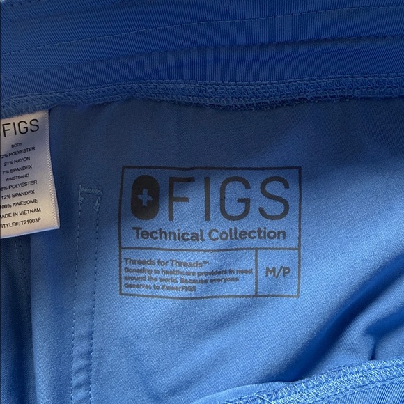 Figs Livingston Ceil Blue Scrub Pants Medium Petite - Picture 6 of 6